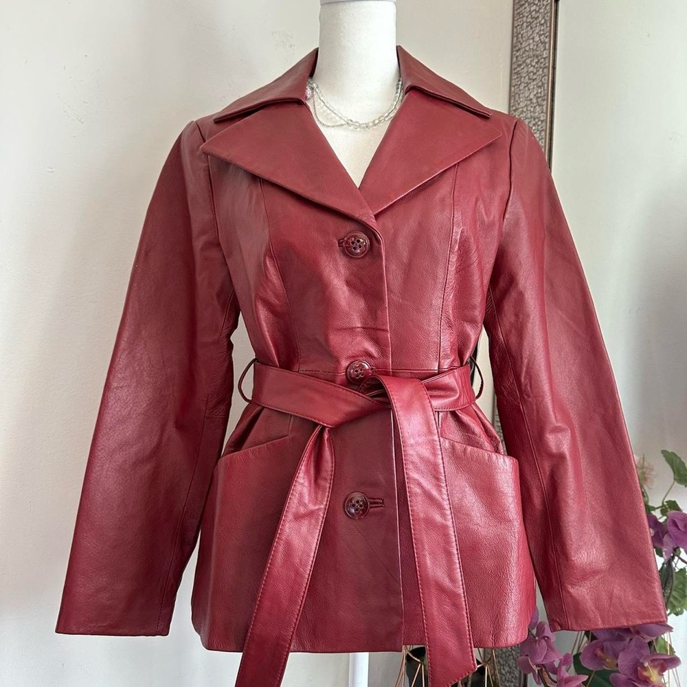 Vintage Burgundy Leather Jacket